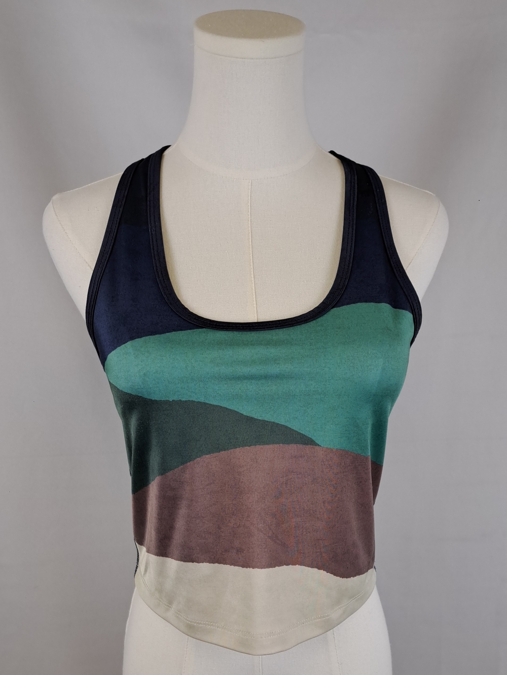Beyond Yoga Jewel Tone Colorblock Stripes Racerback Sleeveless Tank Top Size L